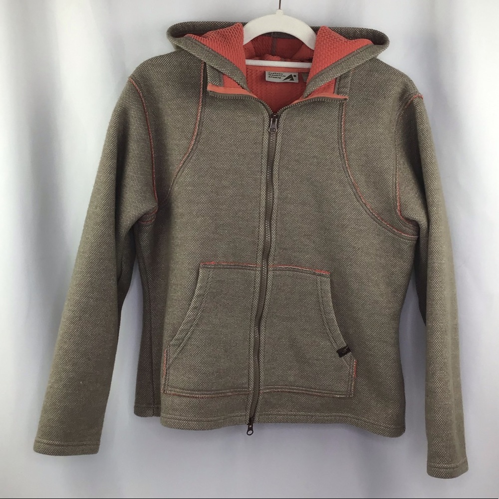 EMS Soft shell jacket. Tan. Size Large. Hood.  EUC